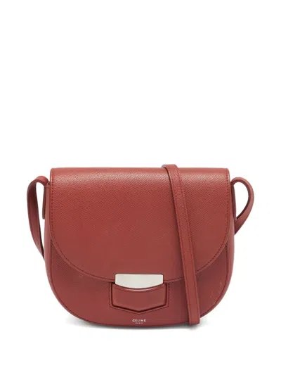 Pre-owned Celine Trotteur Leather Cross Body Bag In Brown