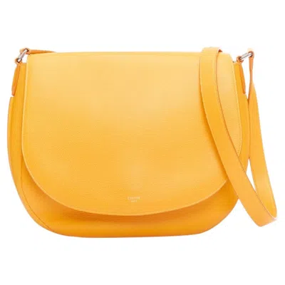 Pre-owned Celine Trotteur Messenger Yellow Marigold Half Moon Crossbody Bag