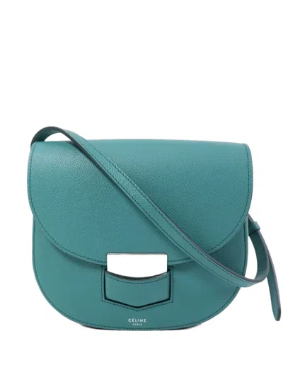 Pre-owned Celine Trotteur Shoulder Bag In Green