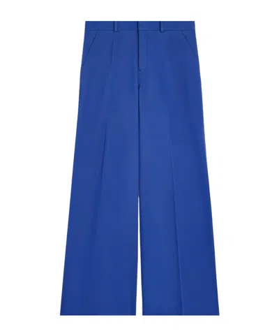 Celine Trousers In Cotton Twill In Blue