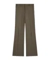 Celine Prince Of Wales Wool Trousers In Brown