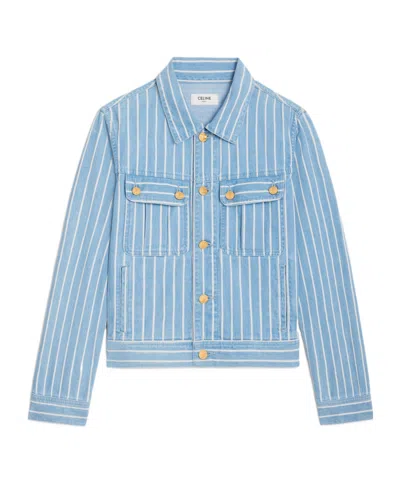 Celine Truck Driver Denim Jacket In Blue