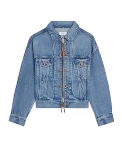 Celine Long-sleeved Denim Jacket In Blue