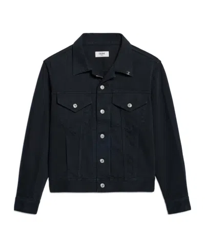 Celine Trucker Jacket In Heavy Cotton Twill In Blue