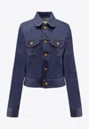 Celine Trucker Jacket In Raw Wash Denim