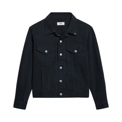Pre-owned Celine Trucker Jacket 'overdye Black Heavy Stone Wash' | Men's Size Xl