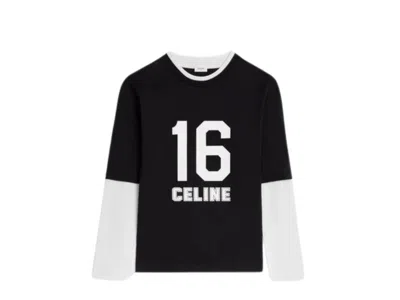 Celine T-shirt Double Sleeve 16 In Black