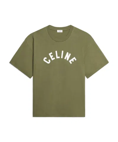 Celine T-shirt In Cotton Jersey In Green