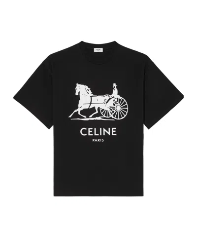 Celine T-shirt In Cotton Jersey In Black