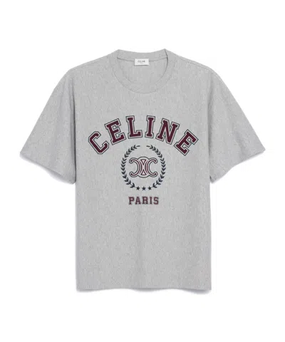 Celine T-shirt In Cotton Jersey In Gray