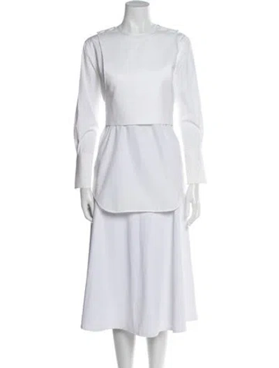 Pre-owned Celine Tunic Square Neckline Tunic In White