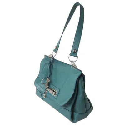 Pre-owned Celine Turquoise Leather Shoulder Bag ()