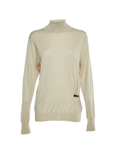 Pre-owned Celine Turtleneck Knitted Sweater In Neutral