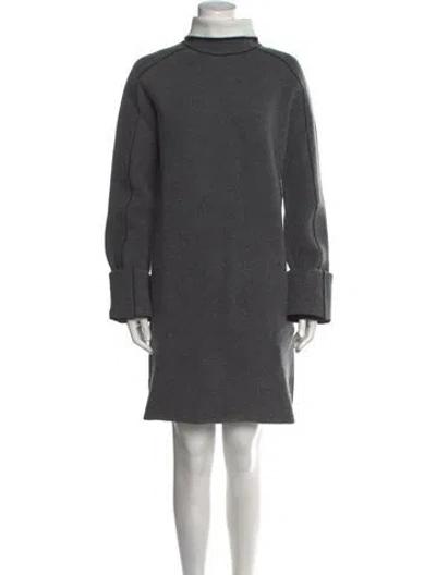 Pre-owned Celine Turtleneck Mini Dress In Gray