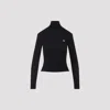 Celine Long Sleeve Slim Fit Turtleneck Top In Black