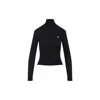 Celine Long Sleeve Slim Fit Turtleneck Top In Black