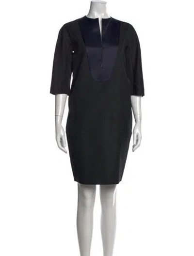 Pre-owned Celine Tuxedo Dress Knee-length Dress In Black