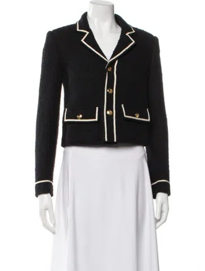 Pre-owned Celine Tweed Biker Jacket In Black