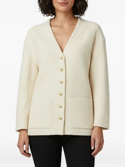 Pre-owned Celine Tweed Button-front Jacket In Yellow