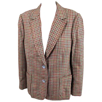 Pre-owned Celine Tweed Houndstooth Blazer In Brown