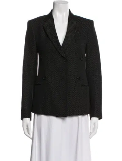 Pre-owned Celine Tweed Pattern Blazer In Black