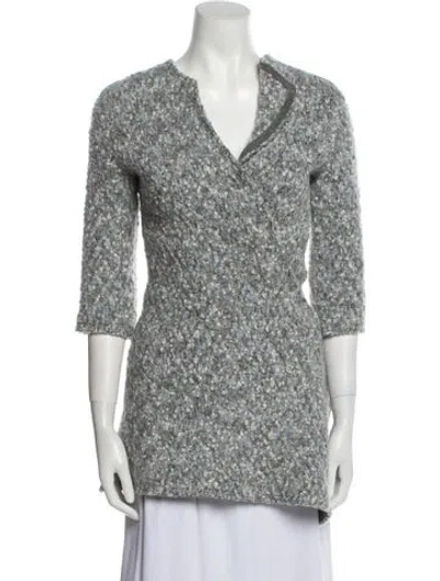 Pre-owned Celine Tweed Pattern Evening Jacket In Gray