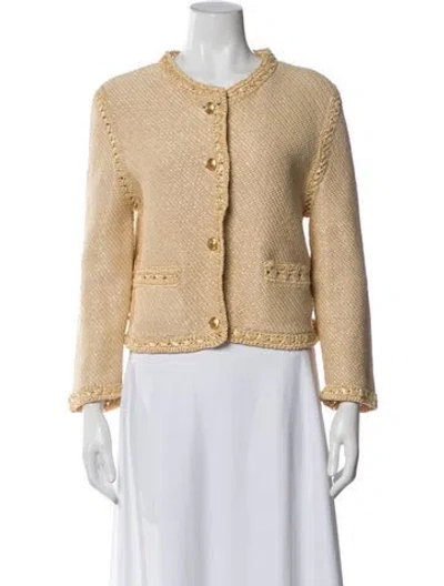 Pre-owned Celine Tweed Pattern Jacket In Neutral