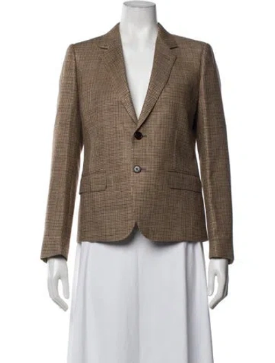 Pre-owned Celine Tweed Wool Blazer In Brown
