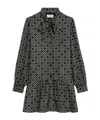 Celine Twill Mulberry Silk Hanging Mini Dress In Black