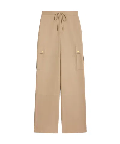 Celine Twill Work Casual Pants In Nude