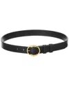 Celine Twin Triomphe Leather Belt In Black