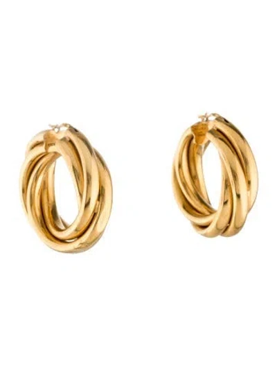 Pre-owned Celine Twisted Hoop Earrings In Multi