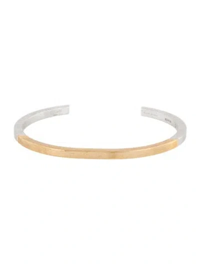 Pre-owned Celine Two Tone Simple Forms Cuff Bracelet, 4" In Multi
