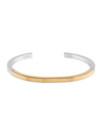 Pre-owned Celine Two-tone Cuff Bracelet, 6" In Multi