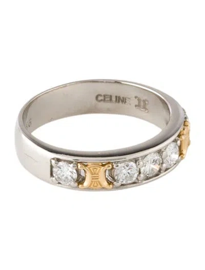 Pre-owned Celine Two-tone Diamond Triomphe Band In Multi
