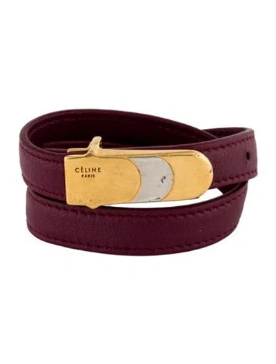 Pre-owned Celine Two-tone Leather Wrap Bracelet In Multi