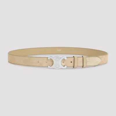 Celine Unisex Belt - 3cm Width Luxury Suede Accessory In Nude & Neutrals