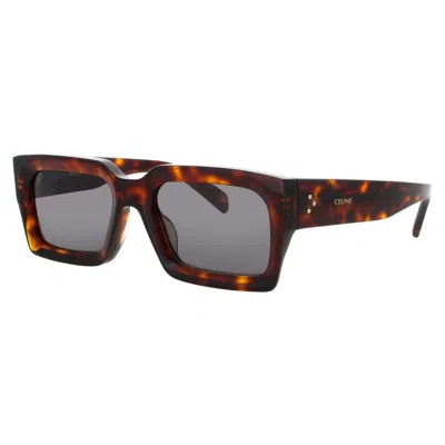 Celine Unisex Brown Rectangular Sunglasses Cl40280u52a In ["brown"]