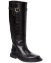 Celine Universite Leather Knee-high Boot In Black