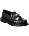 Celine Universite Triomphe Chain Leather Loafer In Black