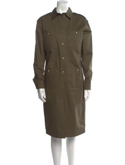 Pre-owned Celine Utility Midi Length Dress In Green