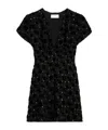 Celine V-neck Mini Dress In Black