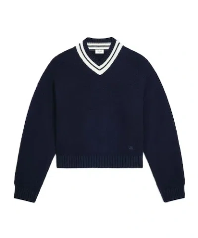 Celine V-neck Sweater In Cashmere In Blue