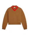 Celine V-neck Sweater In Cashmere In Brown