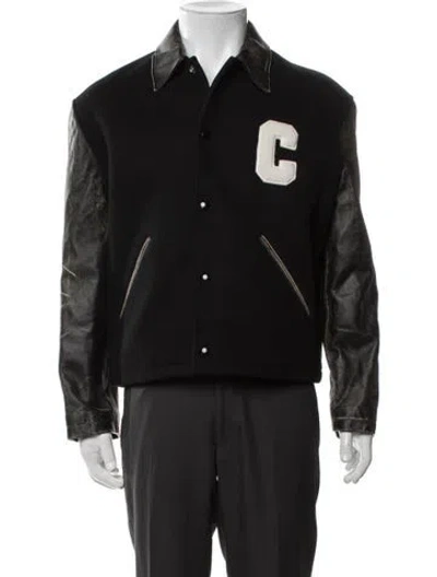 Pre-owned Celine Varsity Jacket In Black