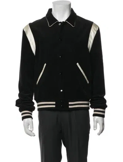 Pre-owned Celine Varsity Varsity Jacket In Black