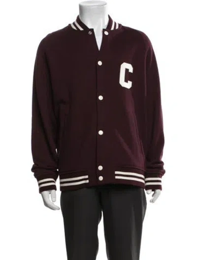Pre-owned Celine Varsity Varsity Jacket In Burgundy