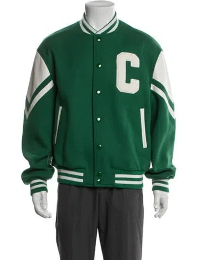 Pre-owned Celine Varsity Wool Varsity Jacket In Green