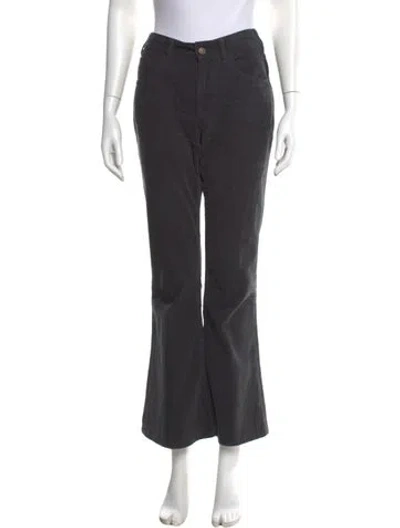 Pre-owned Celine Velour Wide Leg Pants In Gray