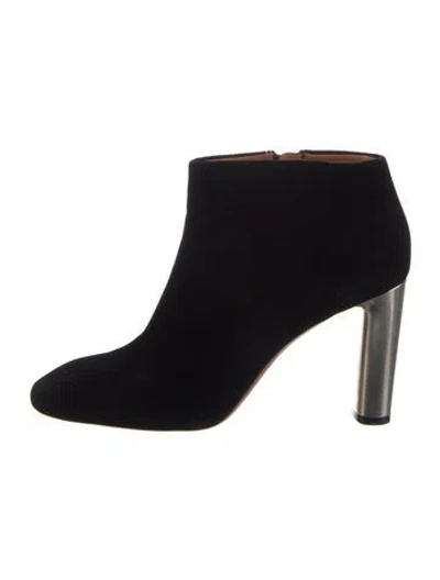 Pre-owned Celine Velvet Boots In Black